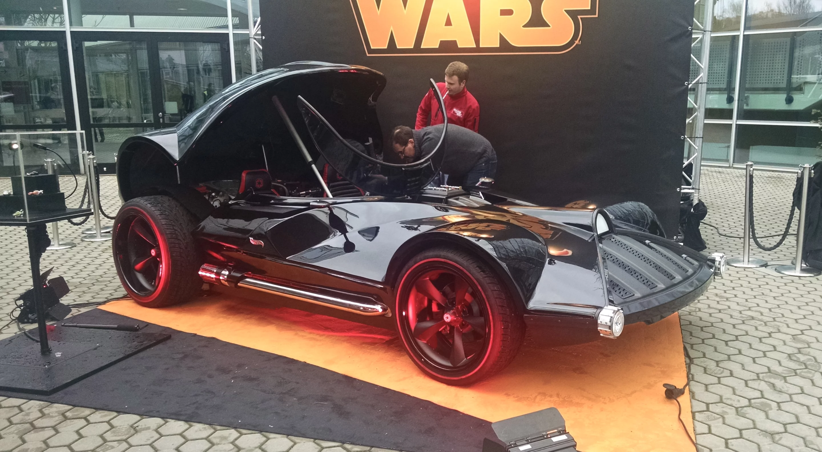 We originally saw the Hot Wheels Darth Vader car at SEMA 2014, but Nuremberg is the first time we see it the cockpit open (Photo: C.C. Weiss/Gizmag)