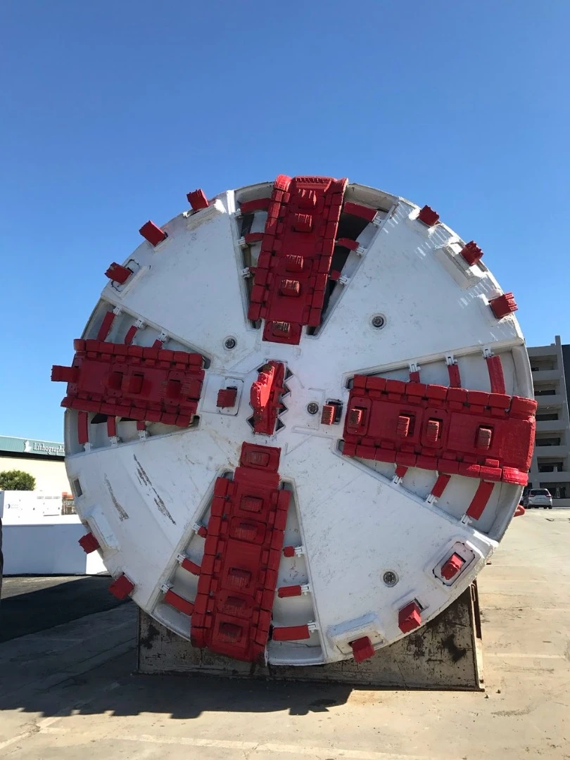 The Boring Company's tunneling machine at its headquarters in LA