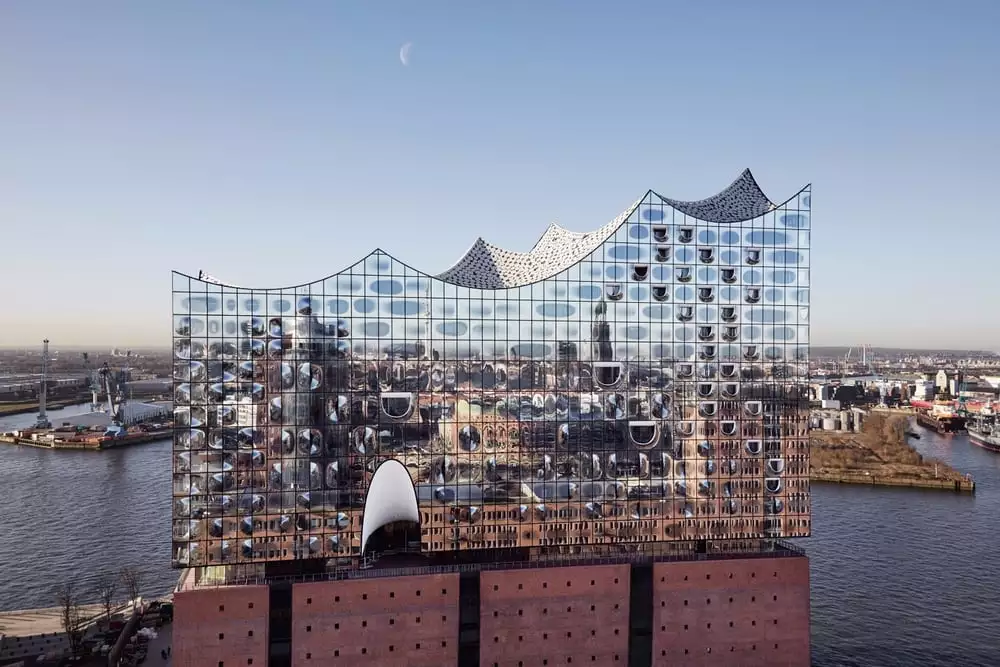 The Elbphilharmonie's facade seems to shimmer