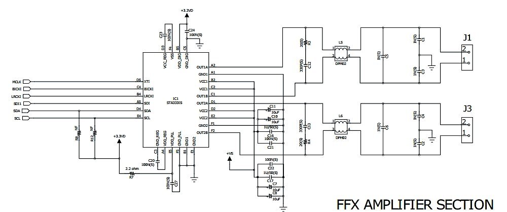 Schematic of the evaluation board shown above (Image: STMicrosystems)