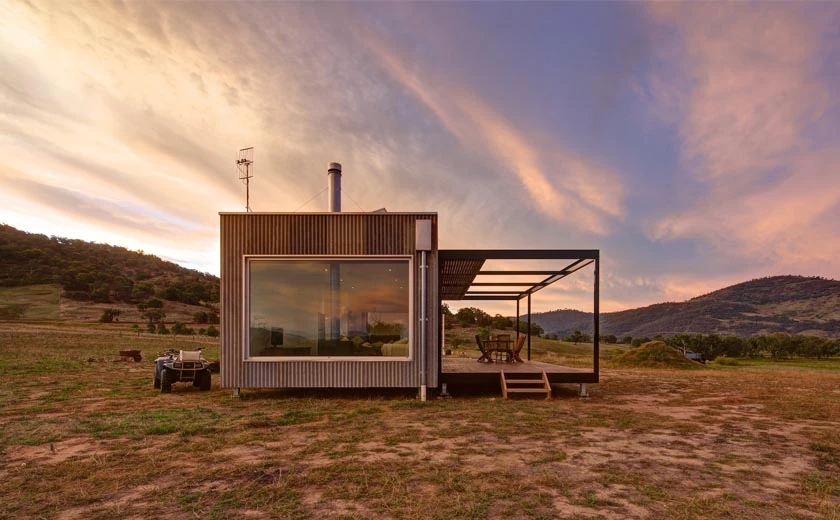 Melbourne-based architectural studio Modscape has created a modern off-the-grid home that took twelve weeks to complete