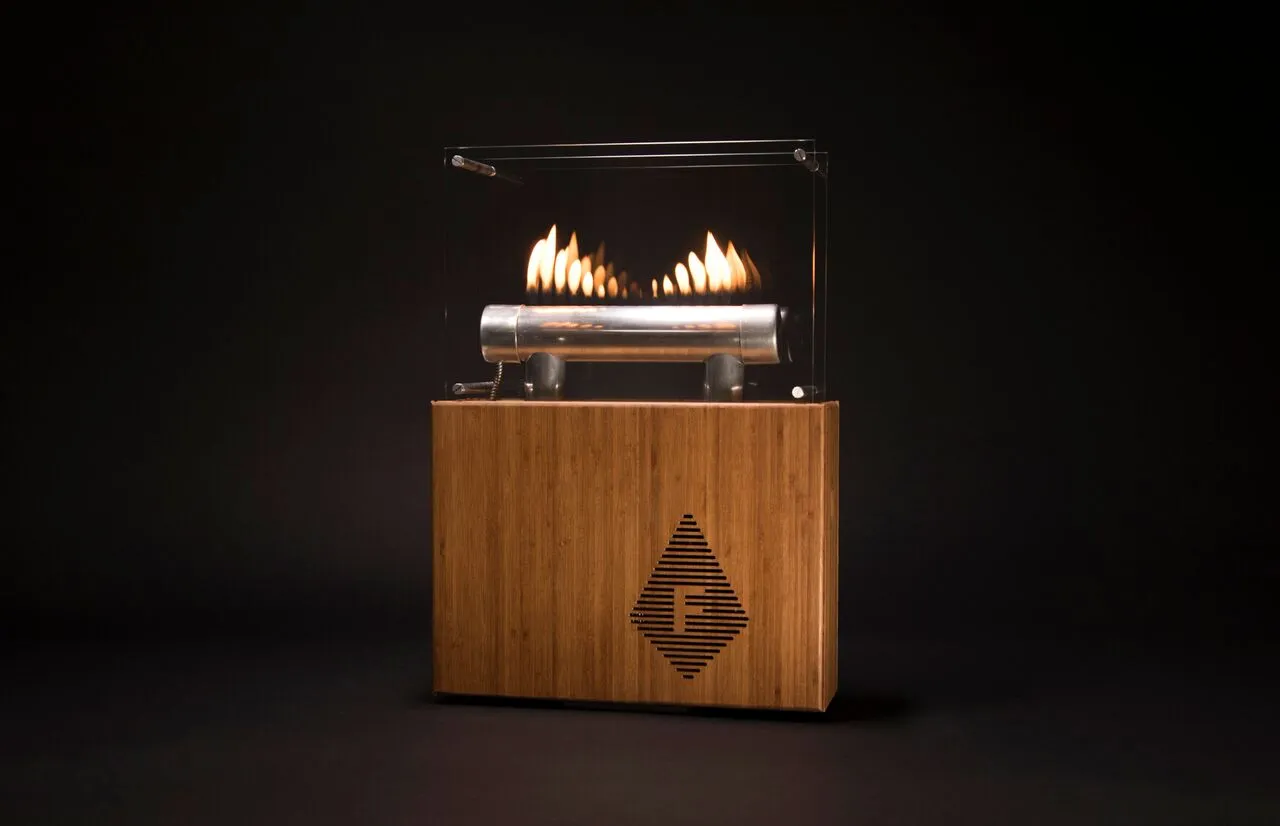Designer Tyrone Hazen has developed a Bluetooth speaker called the Fireside Audiobox, which pulses fire to the beat of your music