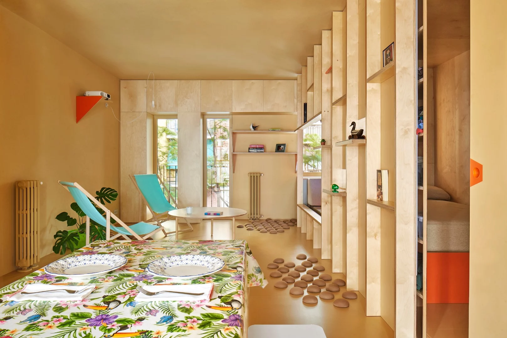 The apartment's interior has been re-arranged to maximize natural ventilation