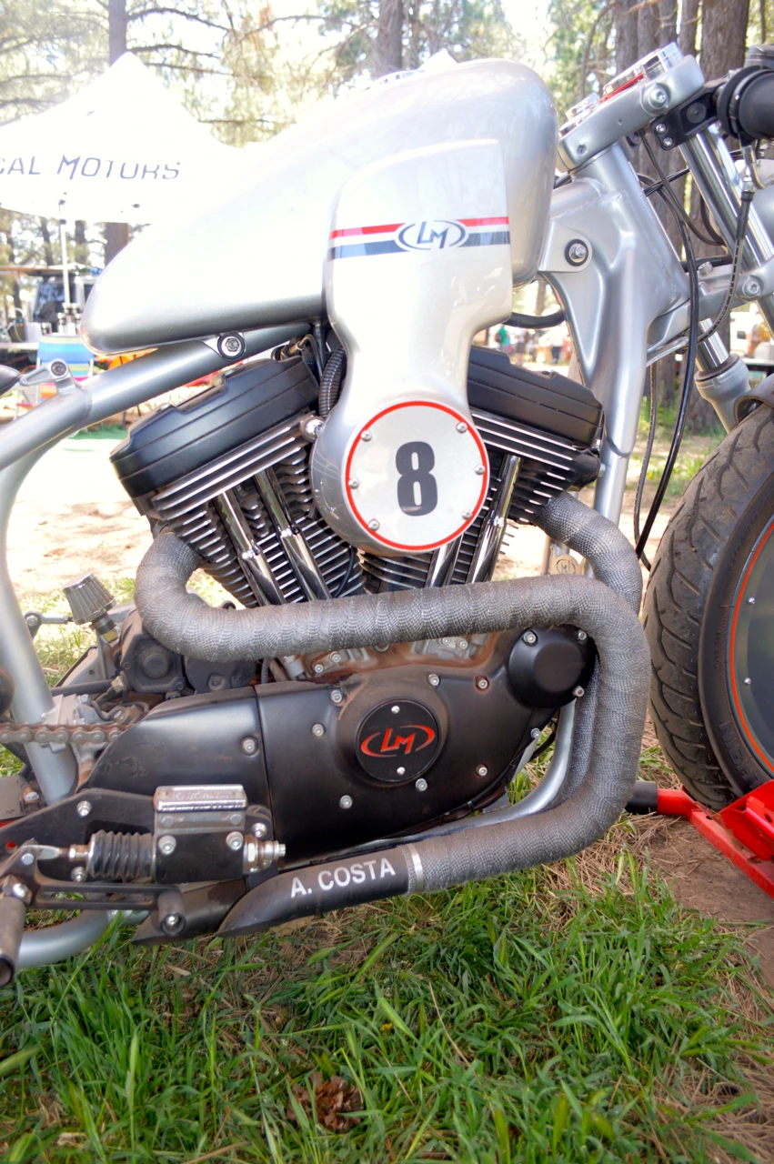 The Racer is powered by the donor Harley's V-Twin engine