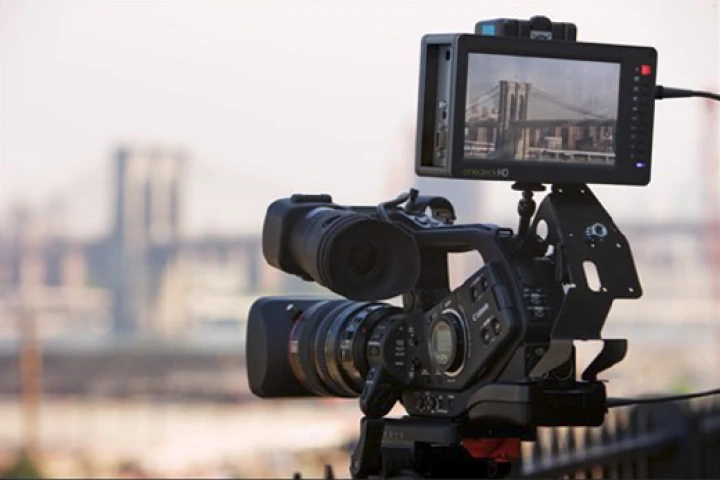 Cinedeck mountable film recorder and editor is use