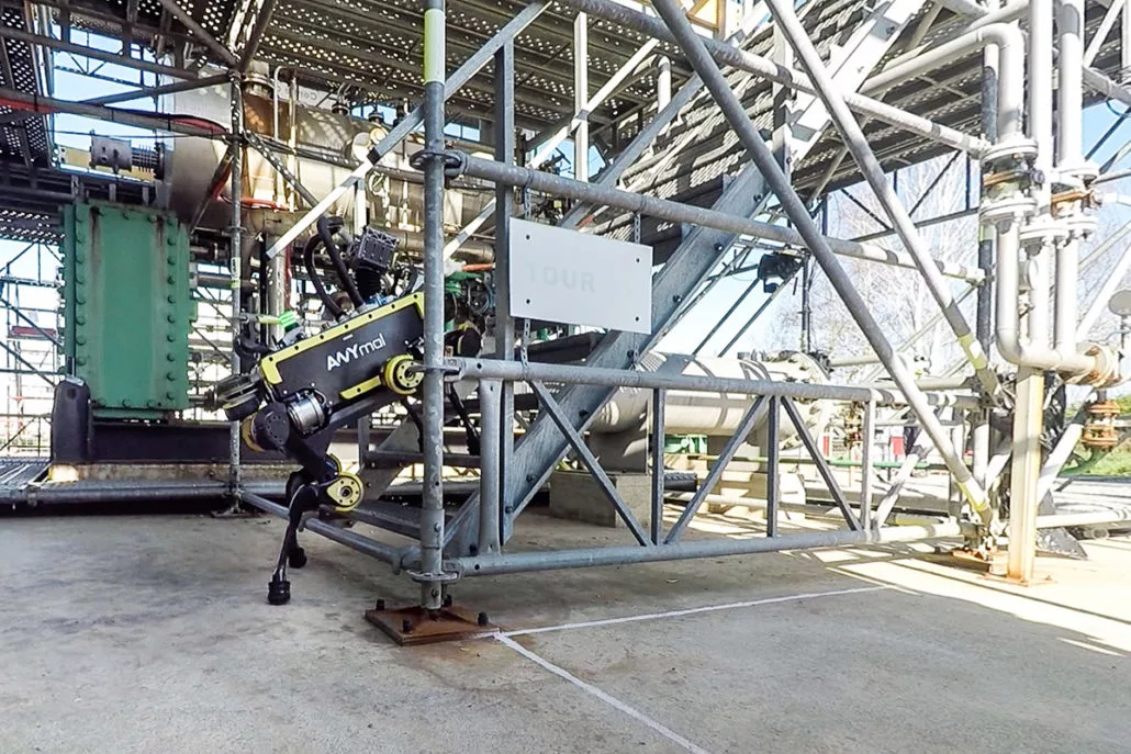 The robot can climb stairs so cross that off as an escape route when they turn evil and start chasing people