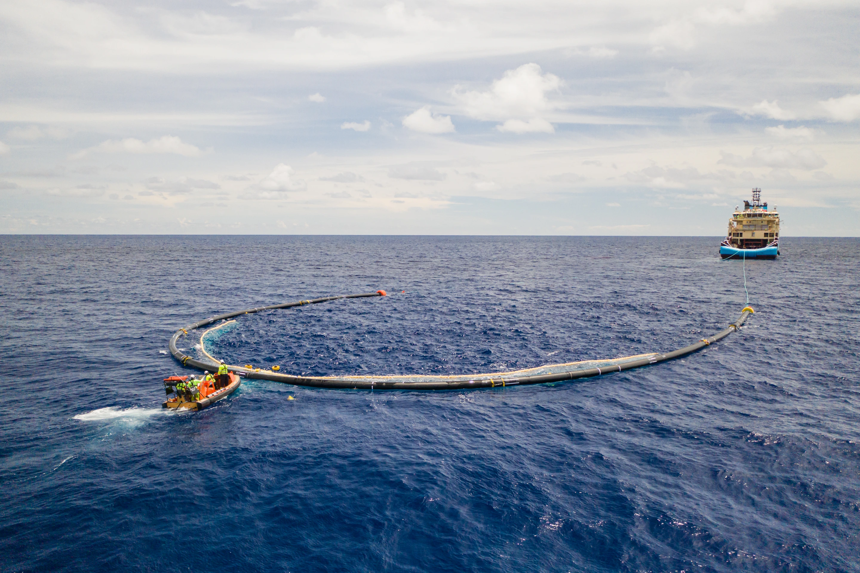 The Ocean Cleanup team is now in the process of deploying the updated design for real-world testing