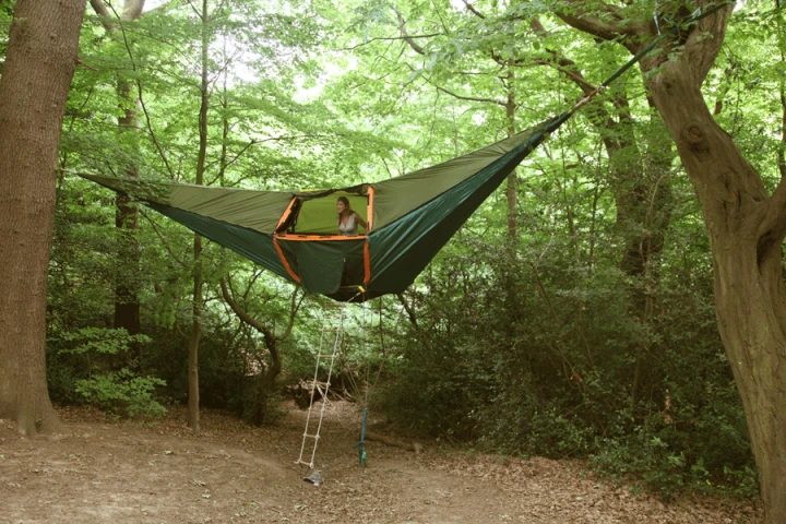 This strange looking tree shelter was created by a team of British designers to provide portable habitation for campers