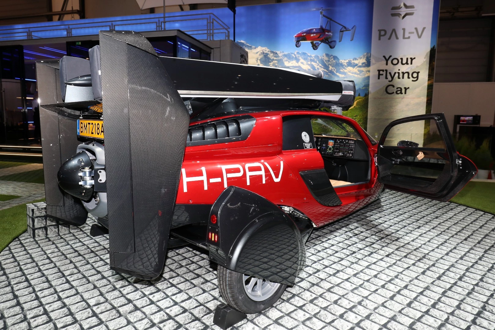 The production-ready $600,000 Pal-V Pioneer Flying Car at the Geneva Motor Show