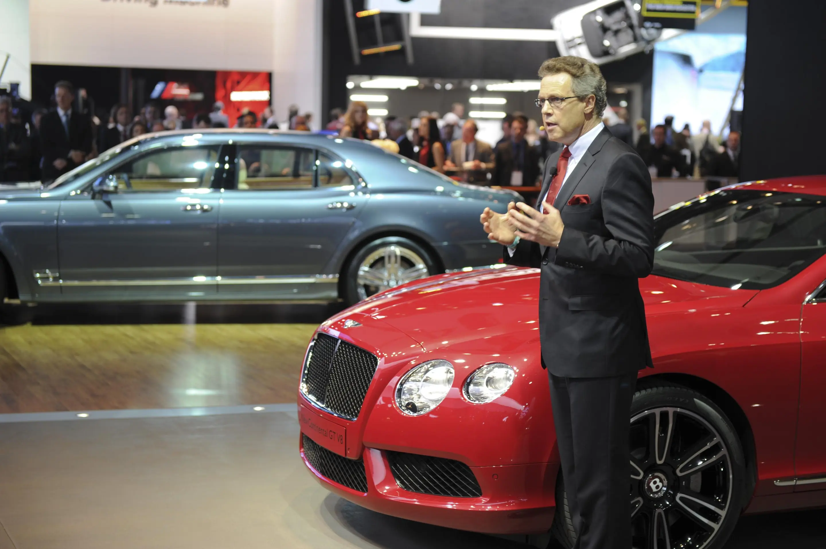 Bentley/Bugatti CEO Wolfgang Duerheimer addressed show goers