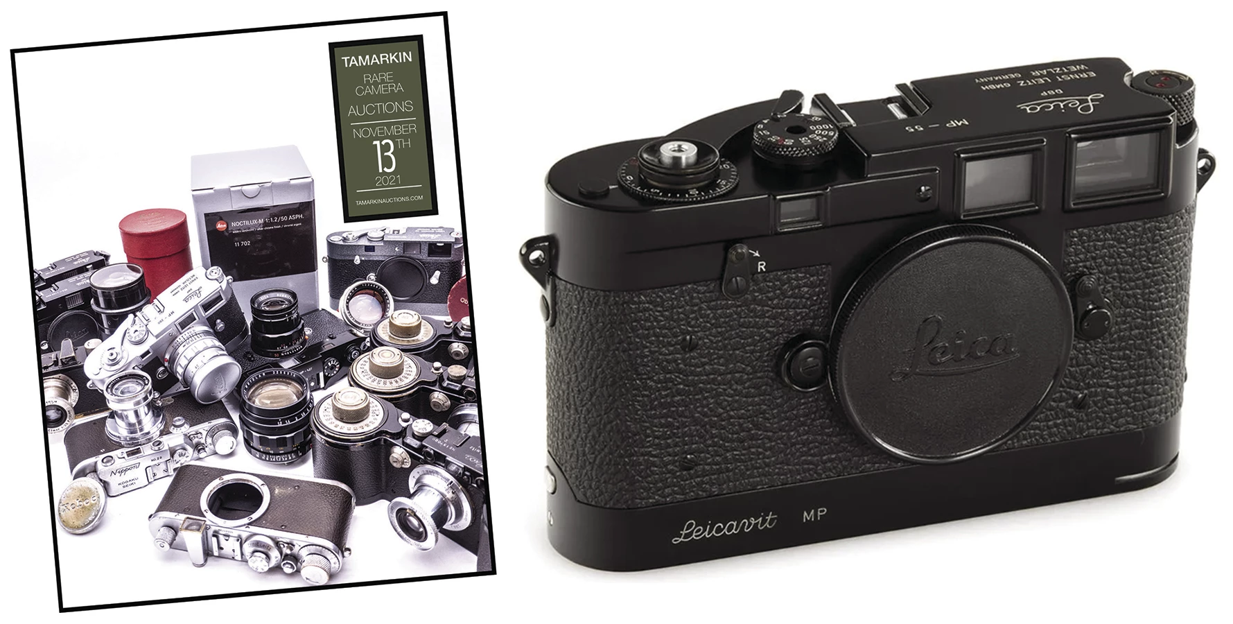 The Leica MP is among the rarest Leica models of all time. This Leica MP black paint no.55 is one of just 412 units made and sold for €1,200,000 ($1,354,320) at Leitz Photographica on 20 November 2021
