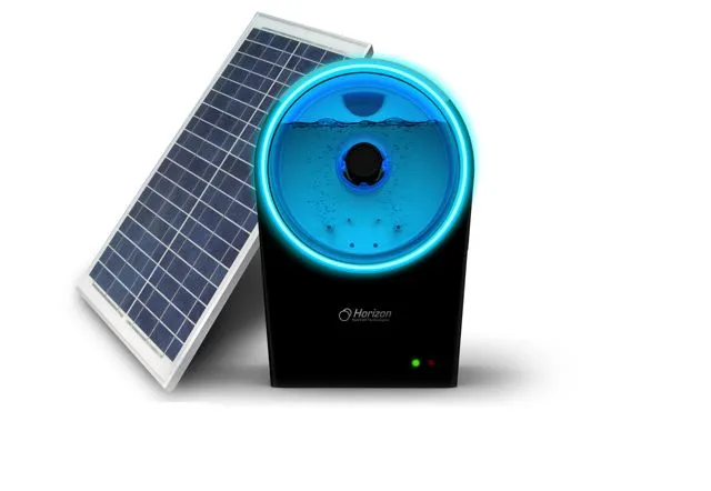The optional solar panel and Hydrofill charging station
