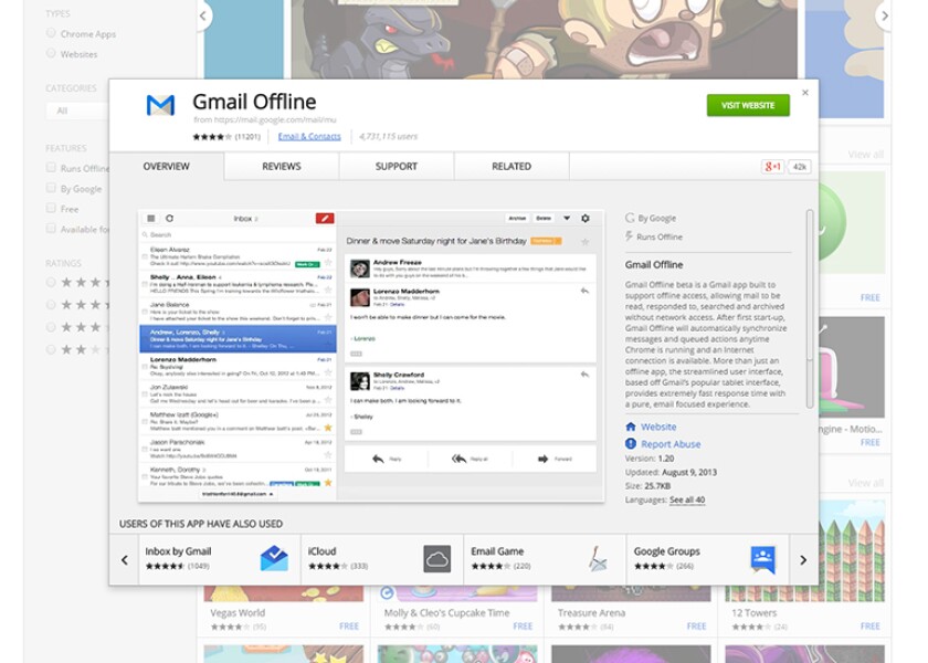 Offline email capabilities can come in handy when you're disconnected