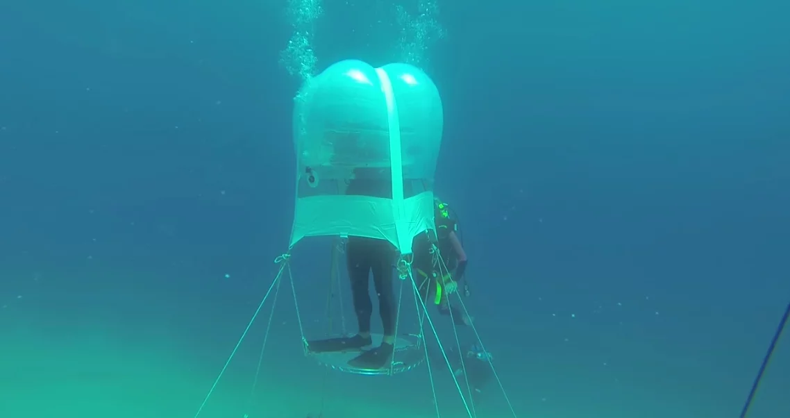 The interior of the biosphere is filled with air