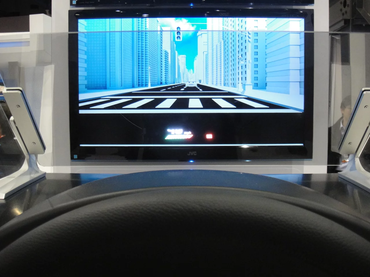 The new display, which the company describe as "a laser scanning module heads-up display," is able to project information such as current speed, caller ID and more