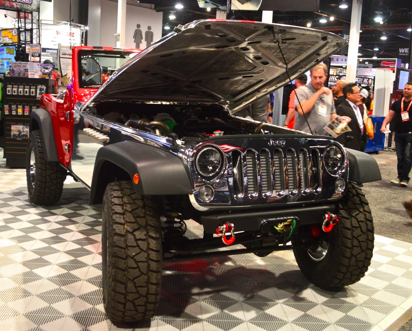 Daystar stretched the Jeep Wrangler out around 12 cylinders of engine power with this OffRoadster build