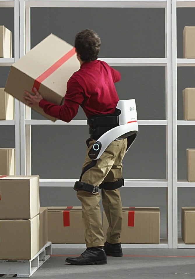 The CLOi SuitBot will automatically engage when the wearer bends at a 65-degree angle, and switch off when the user returns to an upright position
