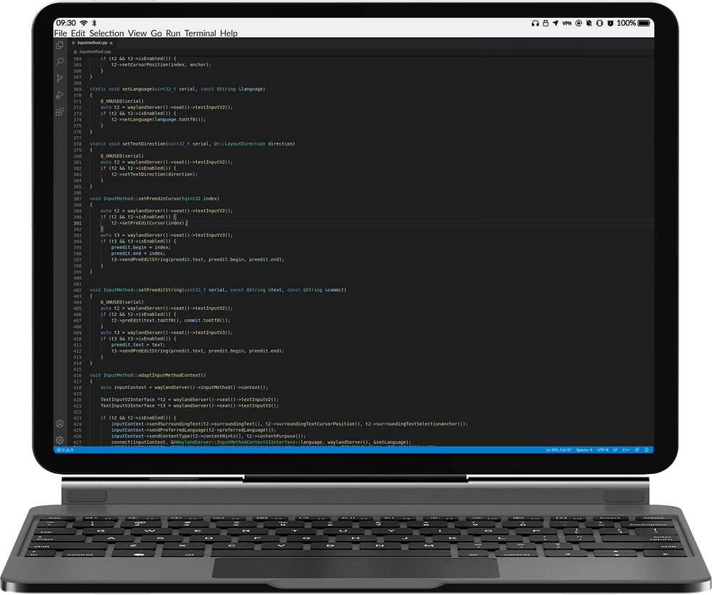 Developers can code on the move thanks to support for apps like Terminal and VS Code