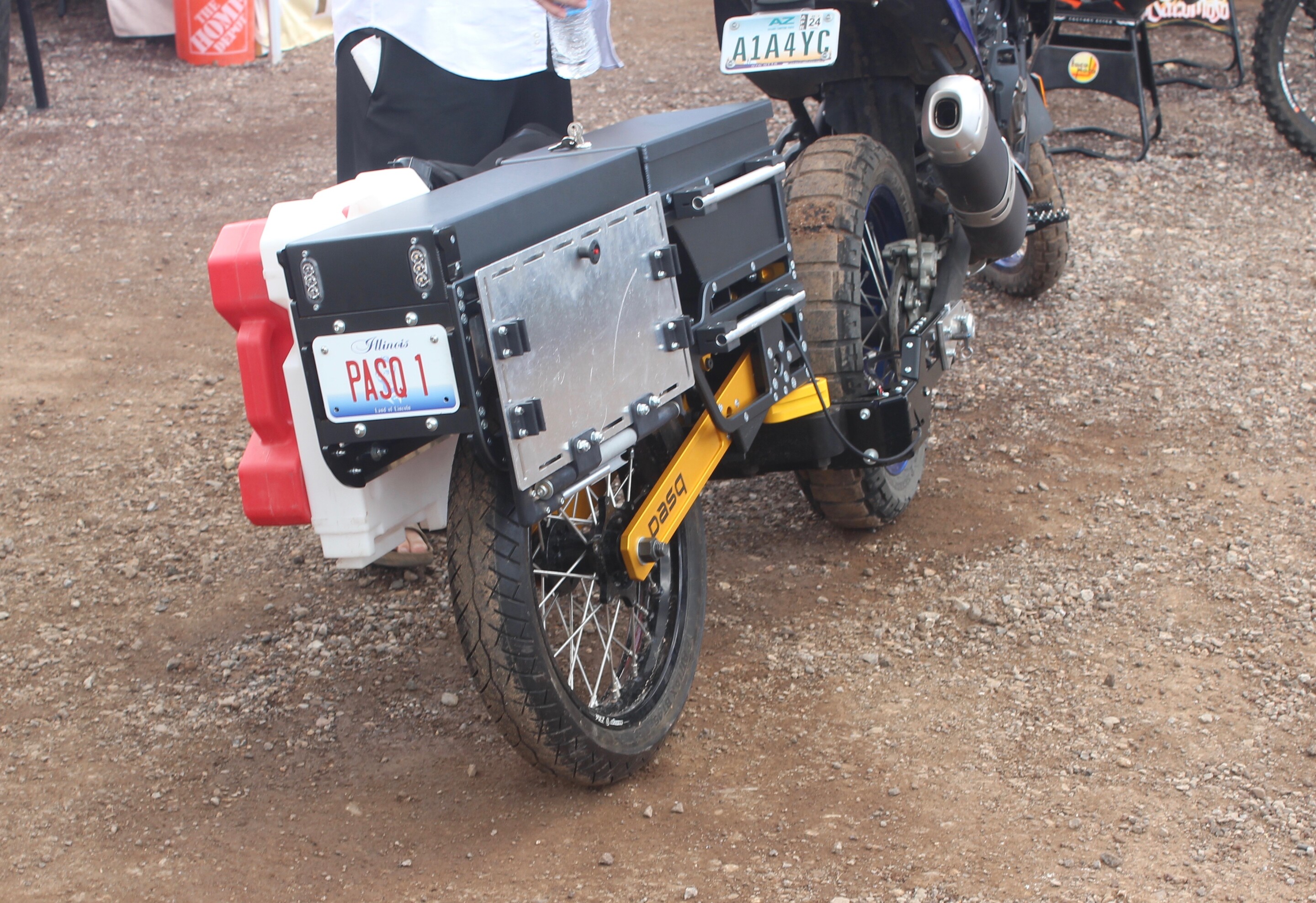 Singlewheel adventure moto trailer follows bikes down twisty trails