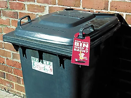 AFTER: create bin hangers. There's no better time toremind someone where theycan get their smelly bin cleanedthan when they are lifting the lid.