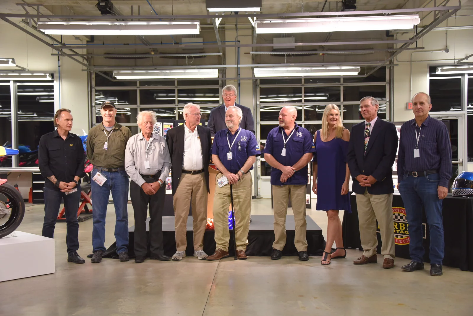 The Britten owners lineup with Jeff Ray, Barber Museum CEO in the rear