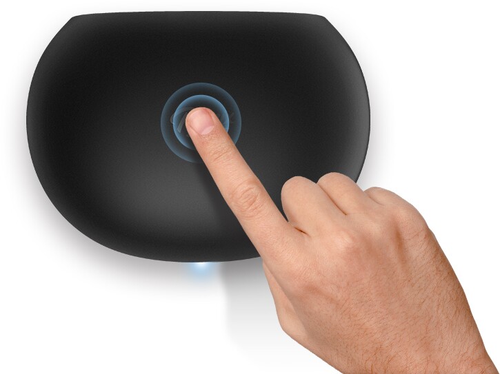 The Remix Mini turns on with a quick touch