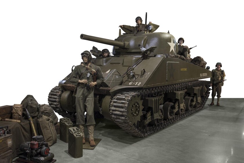 The tanks fielded by both sides in 1944 were vastly more capable and had gained formidable firepower in comparison to the lumbering bohemoths of WWI. The prize lot at the D-Day sale was the Sherman M4A4 tank (above) which fetched €364,000 (US$406,121). Powered by a 500 hp V8 Ford engine, the Sherman M4A4 was capable of 10 times the first tank's speed (30 mph) for 120 miles and sported a 75 mm M3 L/40 cannon on the turret (90 rounds on board), and a secondary 50 mm Browning machine gun (300 rounds) for close combat.