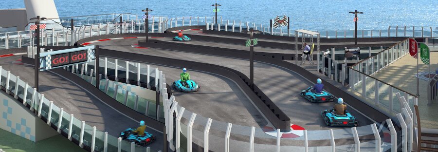 The first-of-its-kind race track features two levels