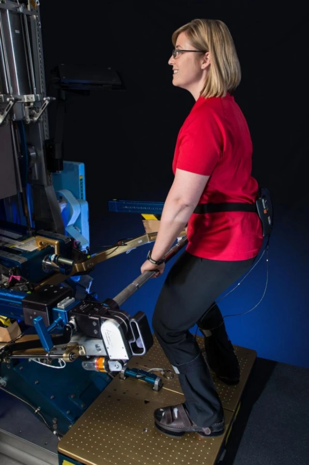 The ForceShoes is used with the station's ARED exercise machine