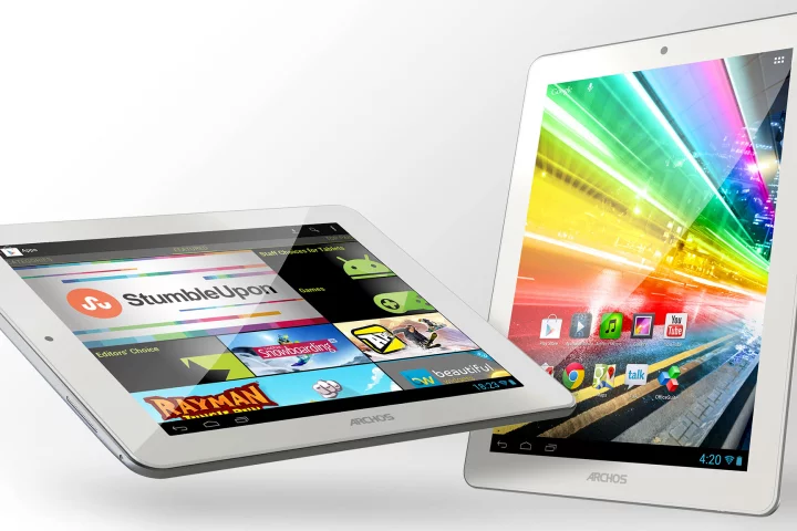 The 80 Platinum (left) takes cues from the iPad mini, while the 97 Platinum HD borrows from the 3rd or 4th-generation iPad
