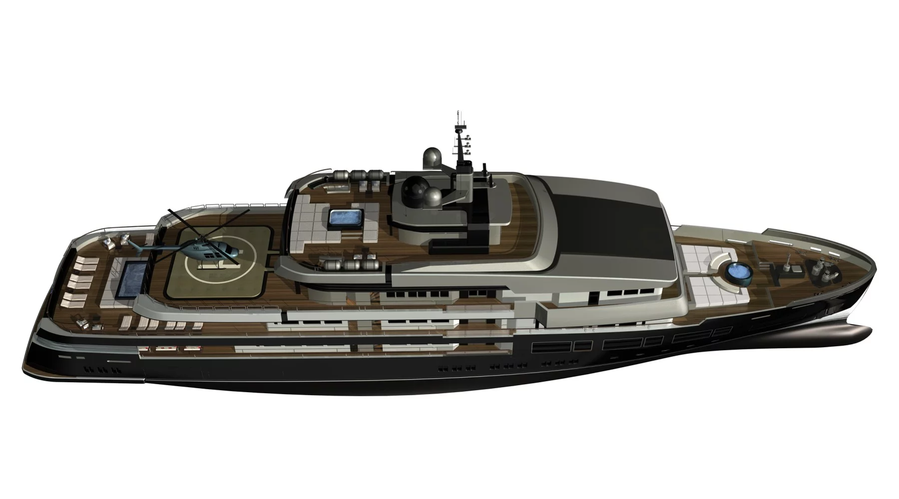 The 75-meter design was reduced from 85 meters, and a second helipad removed from the design