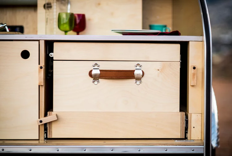 The galley of the Timberleaf is all designed to look beautiful, even when you're in the wilderness