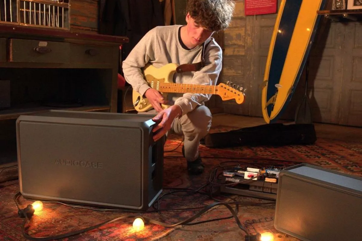 The Audiocase combines a powerful Bluetooth speaker, portable PA system, vocals/guitar amp and karaoke machine