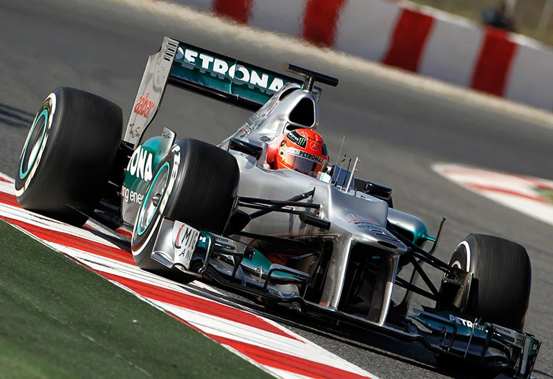 Michael Schumacher driving the 2012 Mercedes AMG Petronas F1 car