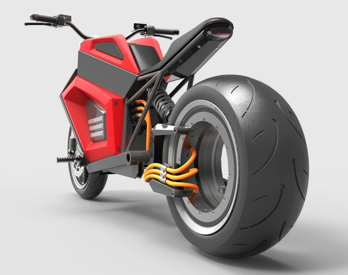 RMK E2: hubless rear drive looking badass with those exposed wires