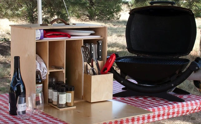 The My Camp Kitchen Mini packs a kitchen's-worth of cooking and serving accessories it into a compact package