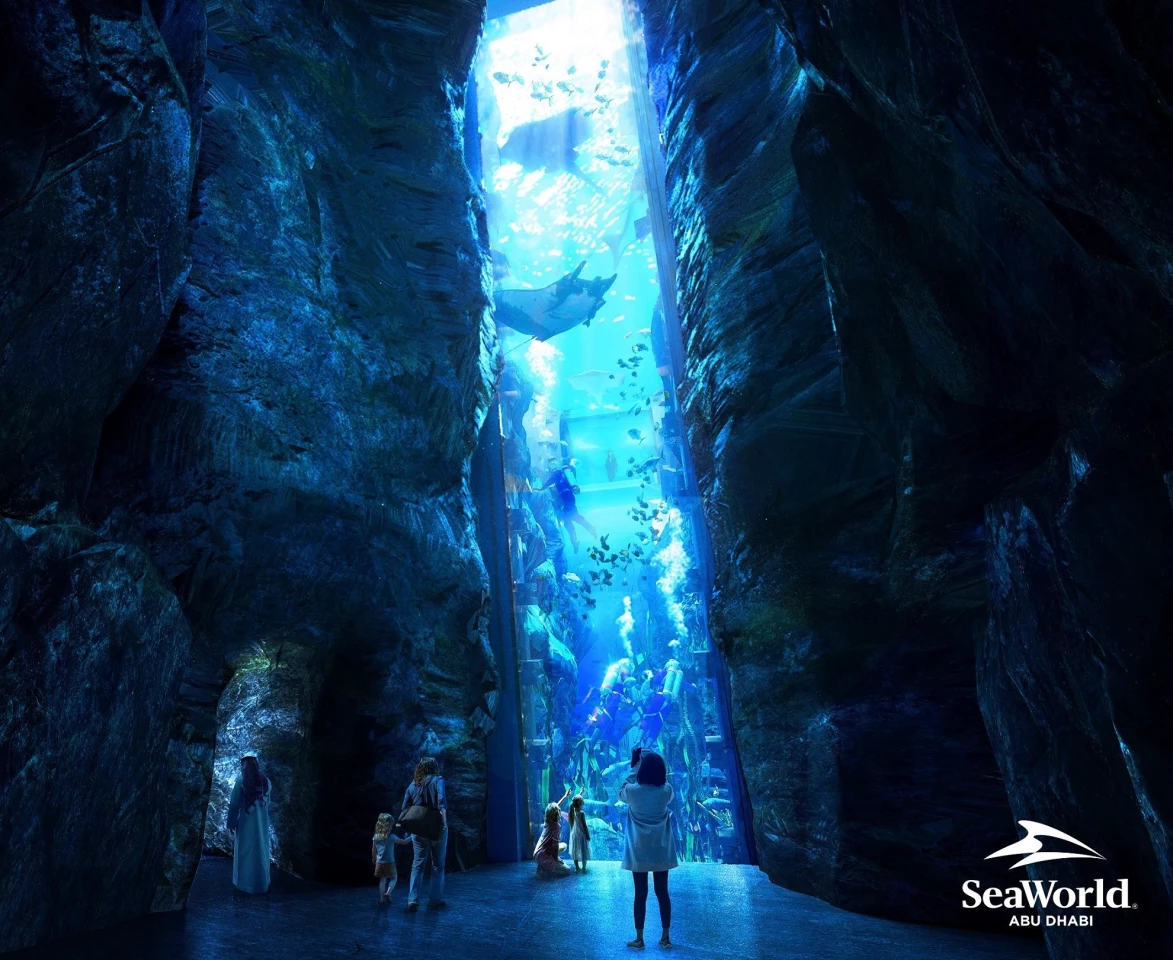 A render of "The Endless Vista" at SeaWorld Abu Dhabi Aquarium