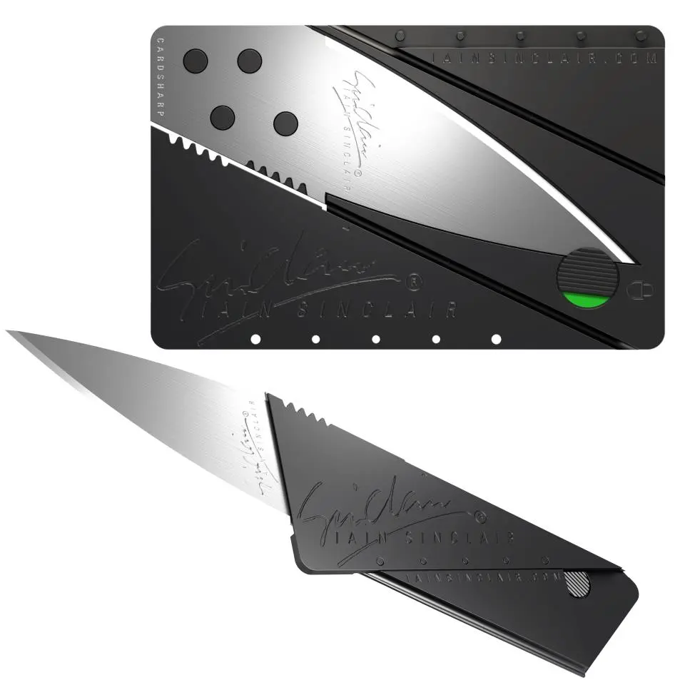 With three quick folds, you go from card to knife