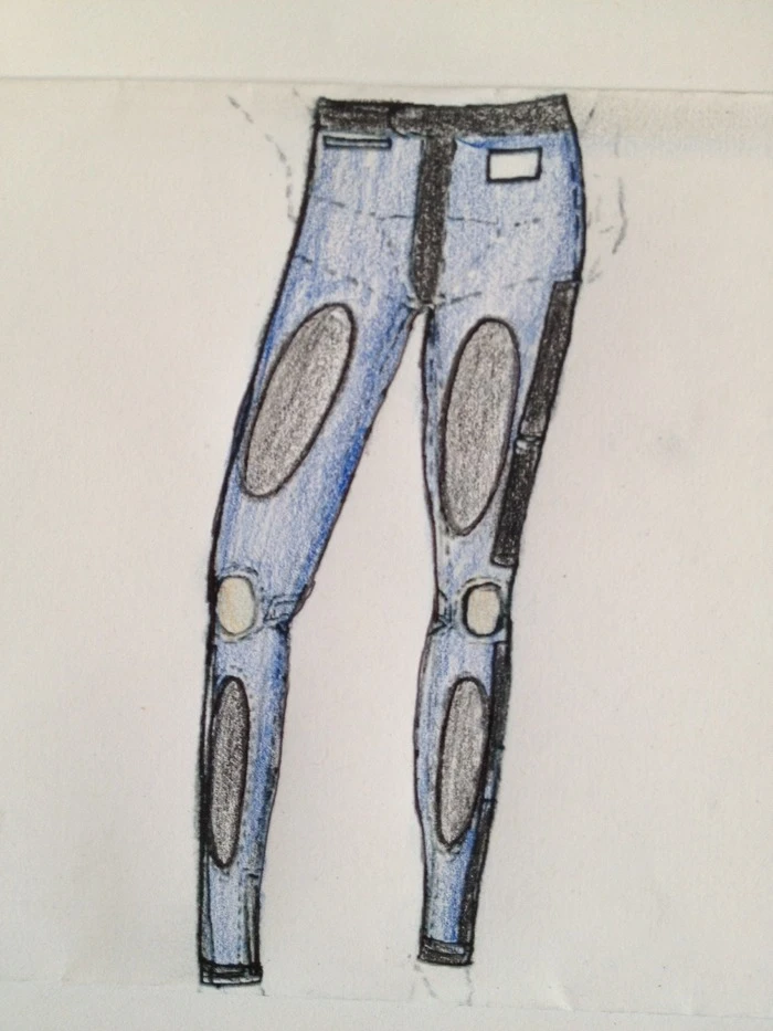 A sketch of the Final Frontier Design suit's zero-G pants