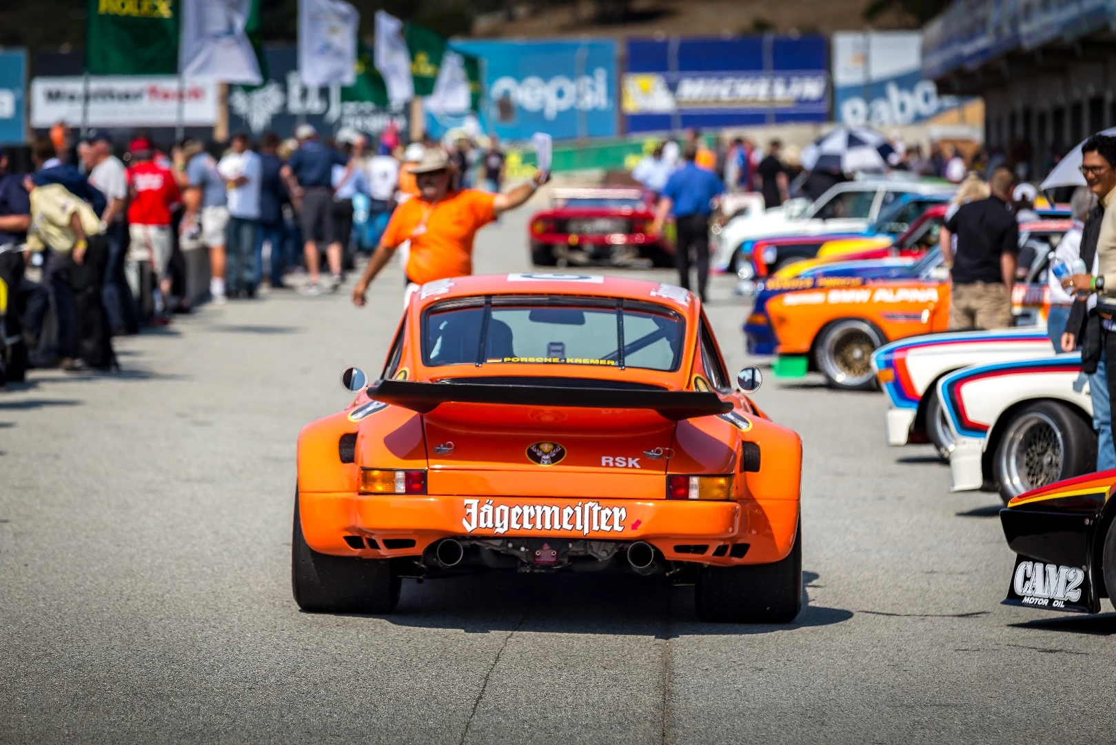 Jagermeister infused Porsche makes its way to the starting position