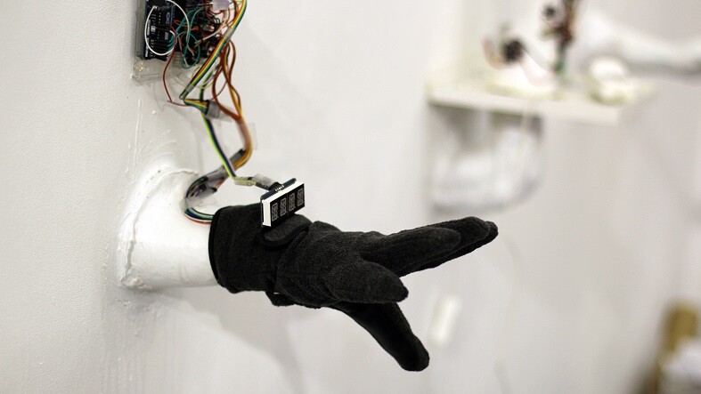 The SignLanguageGlove features a handful of sensors to convert hand and finger movements into text and spoken dialogue
