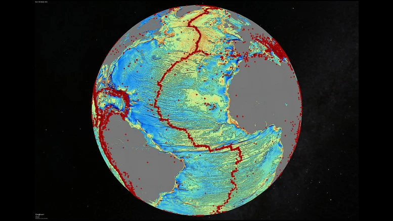 A new map of the seafloor is twice as accurate as the previous version (Image: David Sandwell, Scripps Institution of Oceanography, UC San Diego)