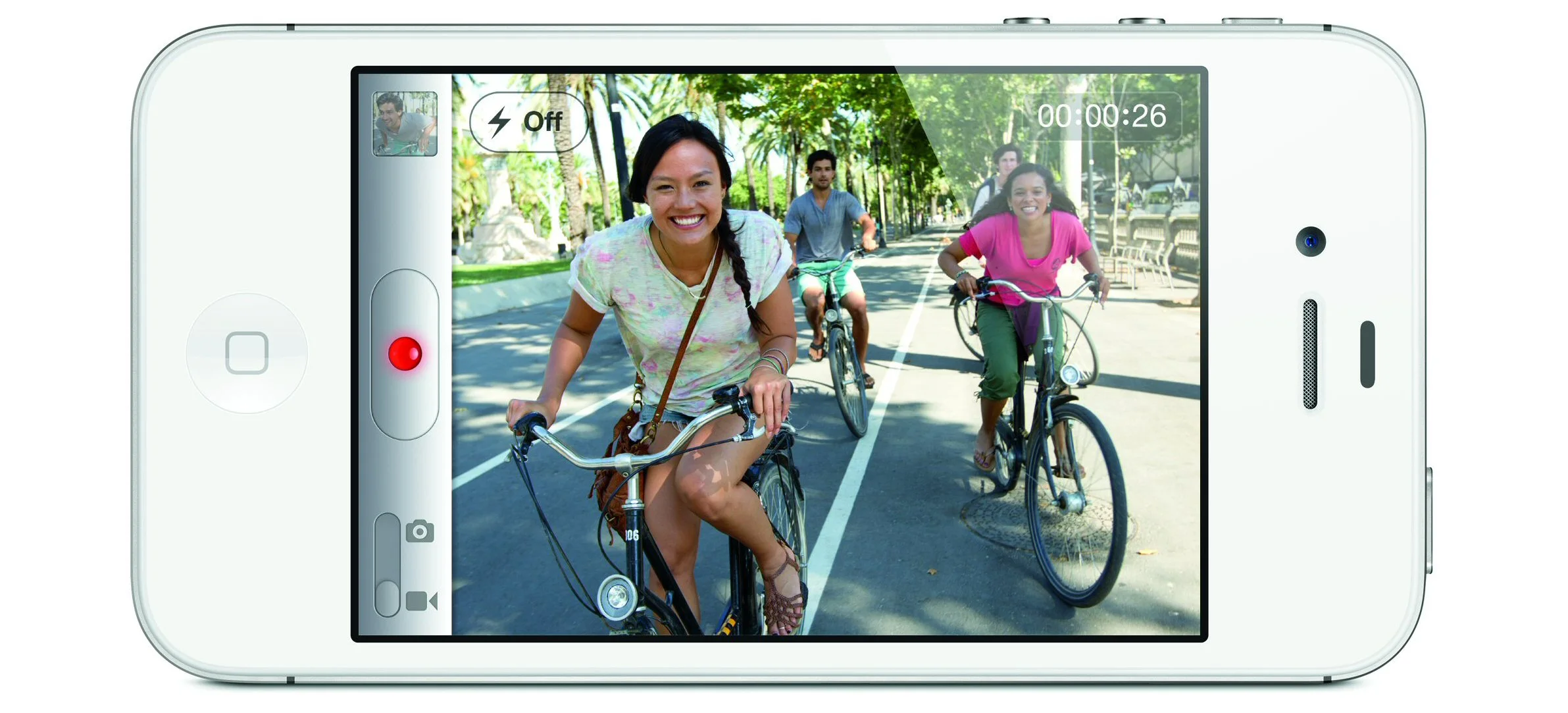 The iPhone 4S benefits from an 8 megapixel camera with a hybrid IR filter for more accurate colors and a five element f/2.4 aperture lens for 30 percent sharper images