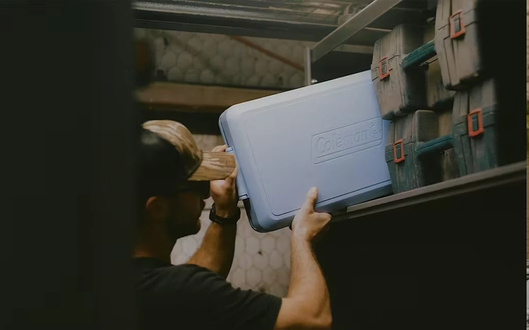 Store it horizontally or vertically in tight shelf spaces in which a full-size cooler would have no chance of fitting