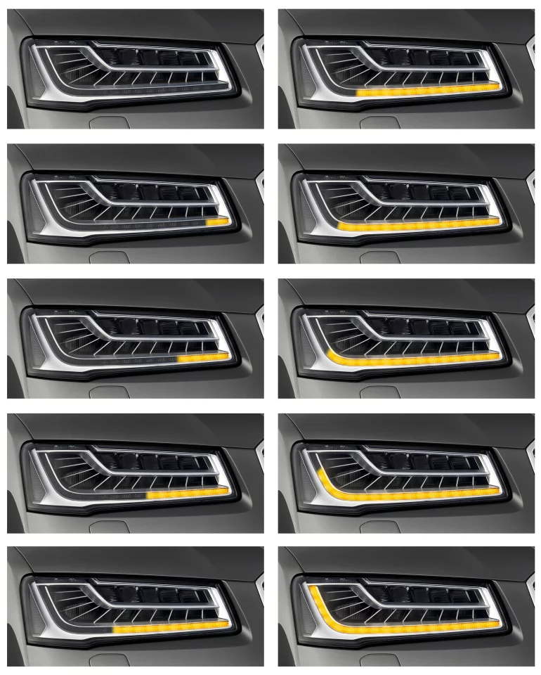 Audi's new turn signals that light up in sequence to indicate the intended turn direction