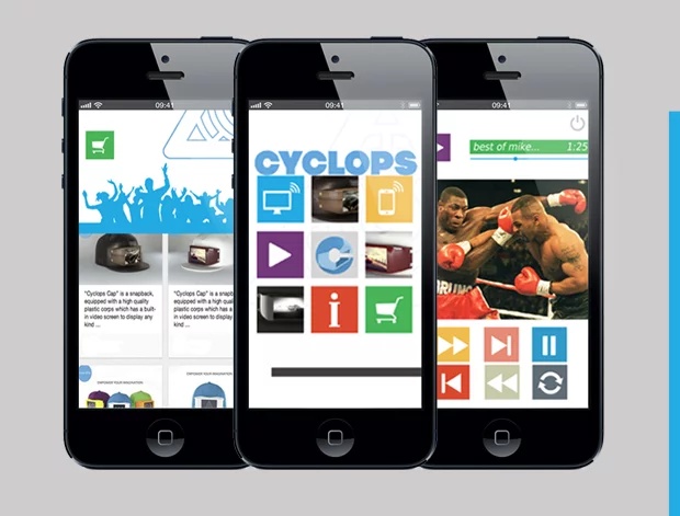 The Cyclops app will sync media to the hat