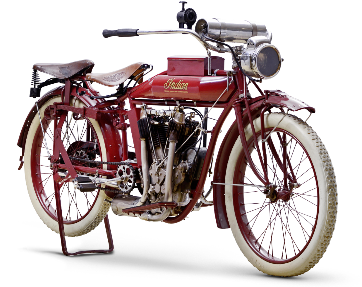 This 1914 Indian 7hp Big Twin fetched £46,000 ($71,022) as Lot 15 at Bonhams Lonatti Collection held on 17 October, 2015, against an estimate of £15,000 - 25,000 ($23,000 - $38,500)