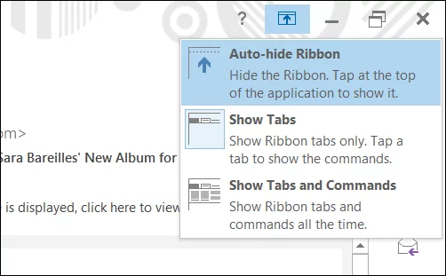 The Ribbon can be set to auto-hide to free up screen real estate