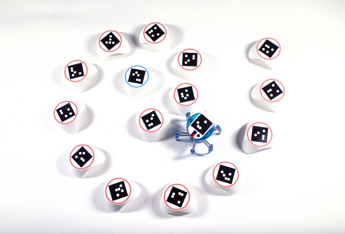 Mazes can be built out of the vision blocks, for the bots_alive robot to navigate