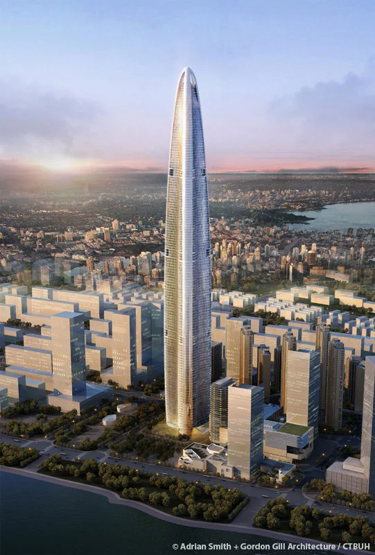 The Wuhan Greenland Center is set to open in 2017, at a height of 606 metres.